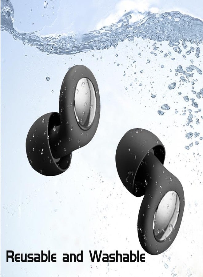 OHOO Ear Plugs for Sleep 32dB Noise Reduction Soft Comfy Reusable Silicone Earplugs for Work Travel Study Hearing Protection (Black, Heart) - Image 4